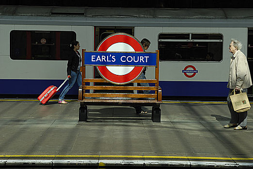 英格兰,伦敦,乘客,走,站台,地铁站