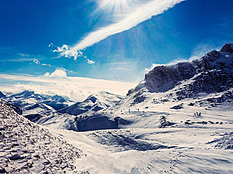积雪,山,阿尔卑斯山,瑞士