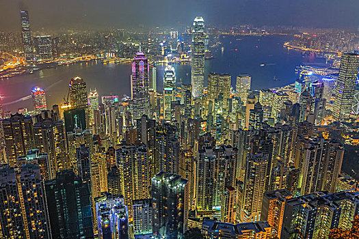 香港,城市,市中心,维多利亚港