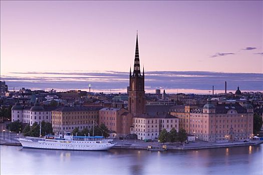 骑士岛,黄昏,斯德哥尔摩,瑞典