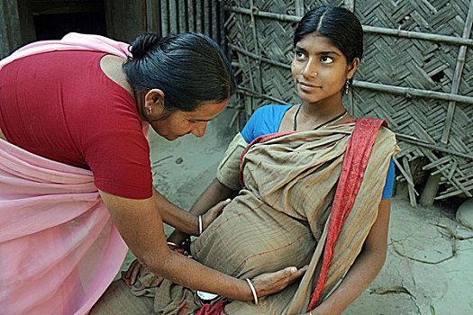 志愿者,健康,工作,检查,向上,孕妇,乡村,孟加拉,一月,2009年