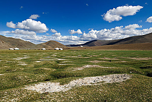 游牧,蒙古包,蒙古,草原,阿尔泰,山峦,亚洲