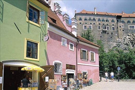 老城,彩色,城堡,捷克,克鲁姆洛夫,南,波希米亚,捷克共和国