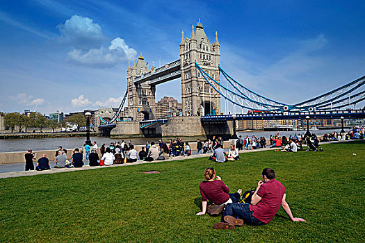 旅游,放松,地点,公园,正面,塔桥,伦敦,英格兰,英国,欧洲