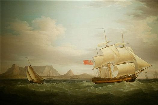 绘画,帆船,正面,开普敦,国家博物馆,文化,比勒陀利亚,南非