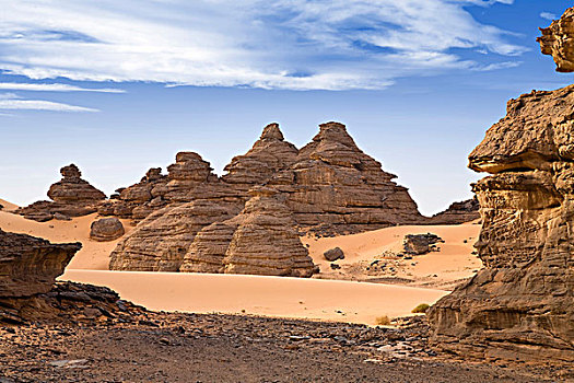 岩石构造,利比亚沙漠,旱谷,阿卡库斯,山峦,利比亚,非洲