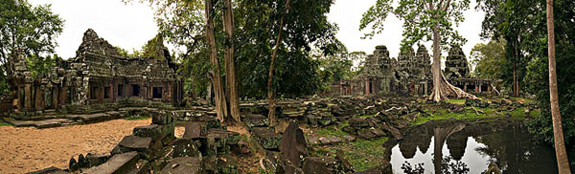 柬埔寨,吴哥窟,全景,图像,庙宇