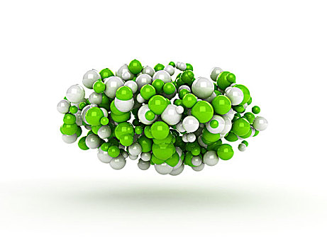 绿色,白色,球体