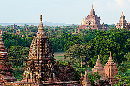 塔,地点,庙宇,老,蒲甘,异教,缅甸,东南亚,亚洲