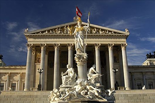 国会大厦,雕塑,女神,维也纳,奥地利