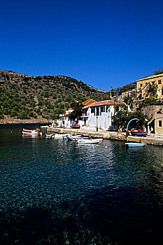 希腊,塞法罗尼亚,阿索斯,渔村