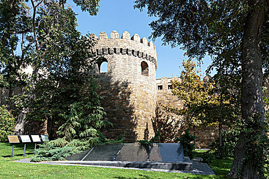 阿塞拜疆,巴库,墙壁,宫殿,交响乐团,公园