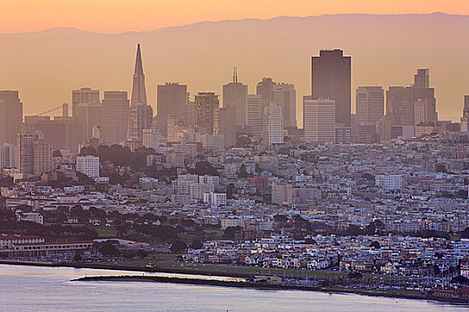 俯拍,城市,旧金山,加利福尼亚,美国