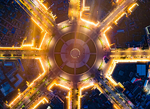 中国新疆特克斯县夜景