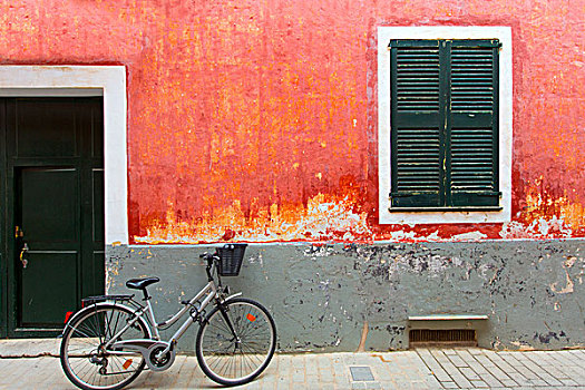 米诺卡岛,红色,低劣,建筑,智慧,自行车,巴利阿里群岛