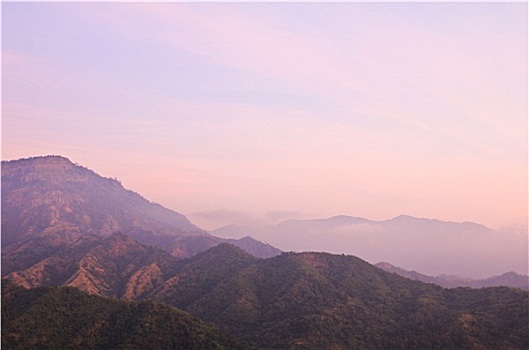 晨雾,热带,山脉,泰国