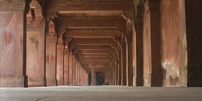 柱廊,宫殿,世界遗产,胜利宫,北方邦,印度,南亚
