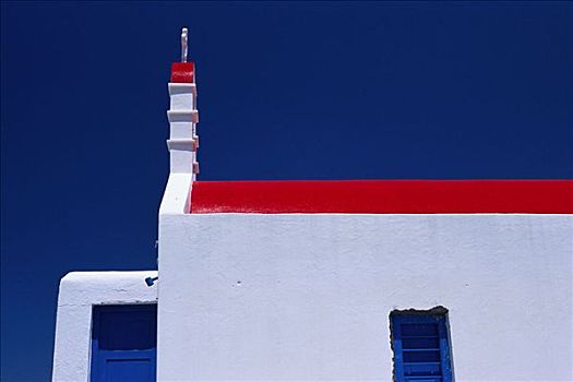 教堂,天空,米克诺斯岛,希腊