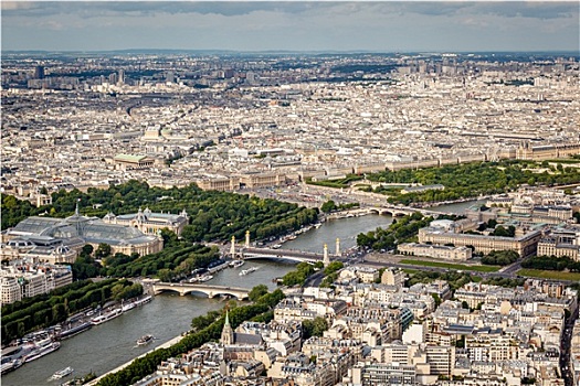 航拍,塞纳河,埃菲尔铁塔,巴黎,法国