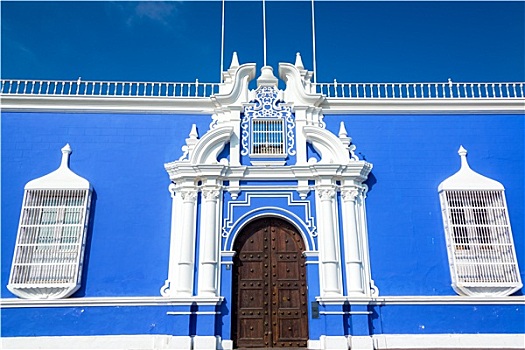 蓝色,殖民地,建筑,秘鲁