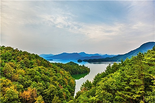 山,湖,风景,韩国