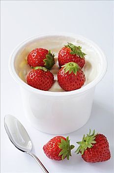 酸奶,新鲜,草莓