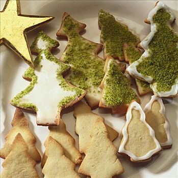 饼干,健身,圣诞树,糖衣,开心果