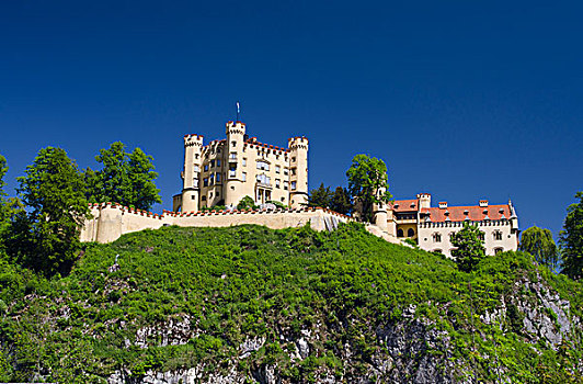 城堡,靠近,巴伐利亚阿尔卑斯山,上巴伐利亚,巴伐利亚,德国,欧洲