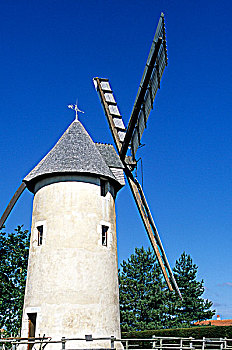 法国,卢瓦尔河地区,圣徒,教士,风车