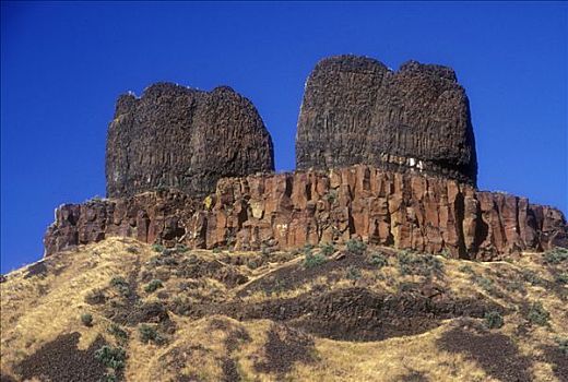 仰视,岩石构造,相似,姐妹,山,瓦拉瓦拉,华盛顿,美国