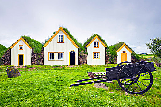 露天博物馆,草皮,房子,博物馆,区域,西北地区,冰岛,欧洲