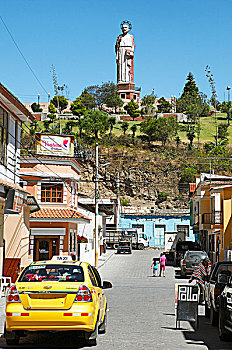 街景,正面,佩特罗,纪念建筑,城市,圣徒,钦博拉索省,省,厄瓜多尔,南美