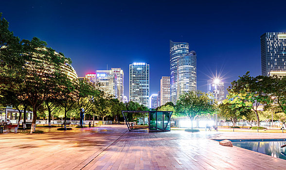 杭州建筑夜景和背景素材