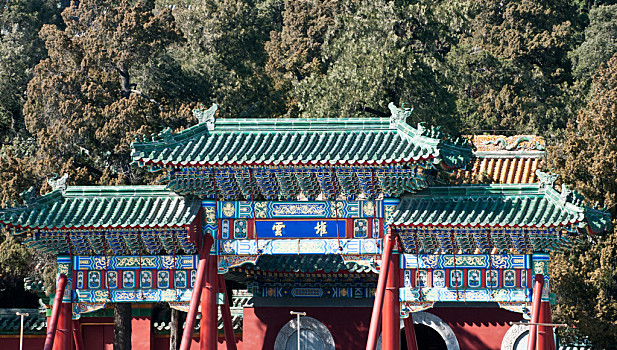 庙宇,装饰,入口,佛教,永恒,北海公园,北京,中国