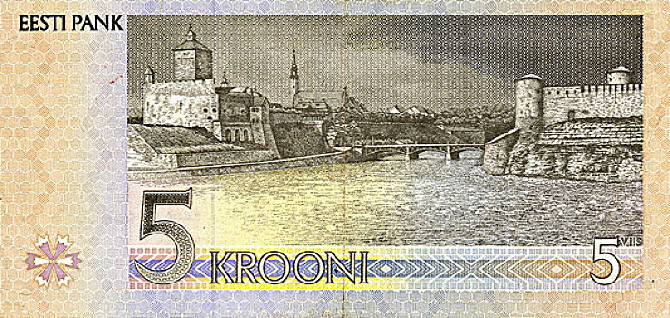 货币,爱沙尼亚,赫尔曼,城堡,要塞,分开,河,俄罗斯
