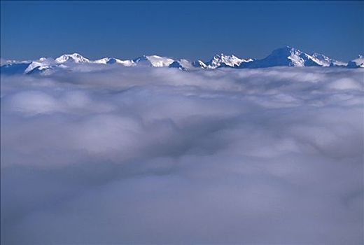 雪盖,顶峰,高处,云,国家公园