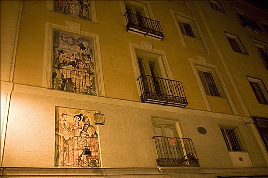 壁画,墙壁,建筑,马德里,西班牙