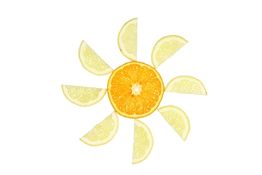太阳,橙色,柠檬片