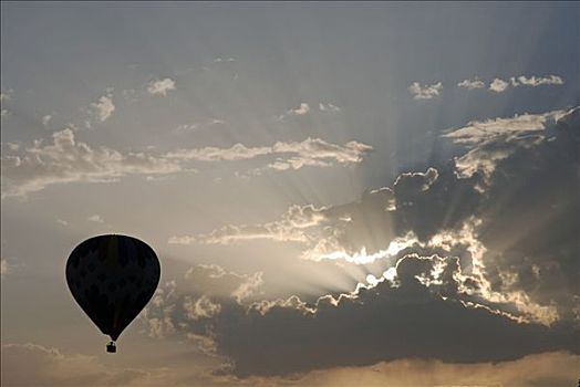 热气球,日出,卡帕多西亚,土耳其,亚洲