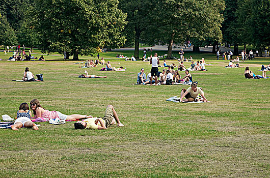 人,享受,阳光,格林威治,公园,伦敦,英格兰,英国,欧洲