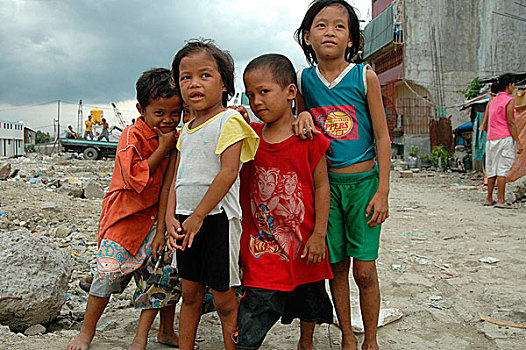 孩子,穷,局部,靠近,北方,码头,马尼拉,菲律宾,八月,2006年