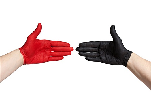 红色,黑色,握手