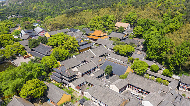 宁波阿育王寺古建筑航拍