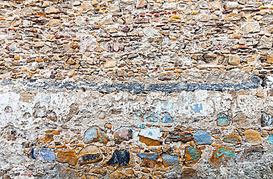 古老,彩色,石墙,背景,纹理,丹吉尔,摩洛哥