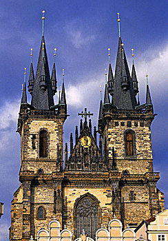 泰恩教堂,老城广场,布拉格,捷克共和国