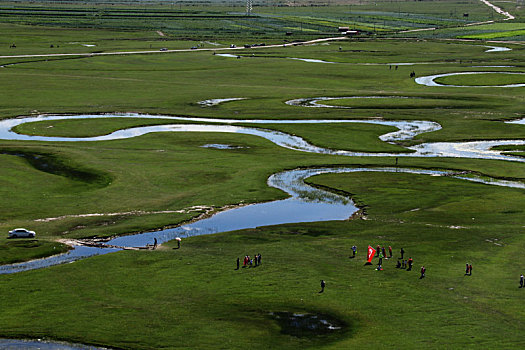 河北张家口,弯弯闪电河,夏景醉游人