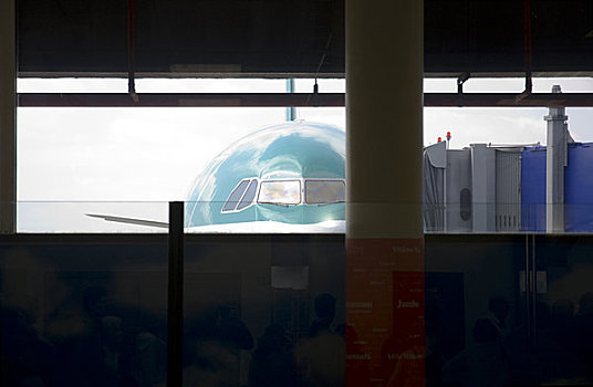 乘客,喷气式飞机,大门,机场,都柏林,爱尔兰