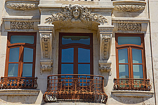 窗户,老城,阿威罗,大耳小羚羊,区域,葡萄牙,欧洲
