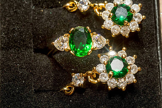 金环,饰品,珍贵,绿色,宝石,翡翠
