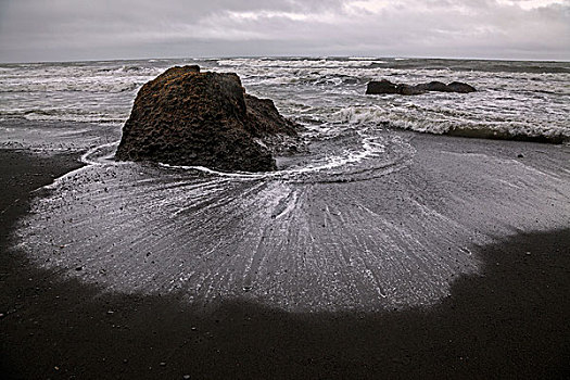 火山岩,海滩,烦扰,海洋,冰岛,欧洲